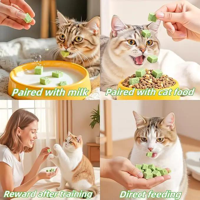 250g/8.82oz Cat Toy Cats Grass Treats, Fish Oil Kitten Grass Catnip Stick for Hairball Removal Teeth Cleaning Cats Edible Freeze Dried Kitty Lickable Chew Dental Snack for Indoor Kitty Food by GreenHaven Gardens