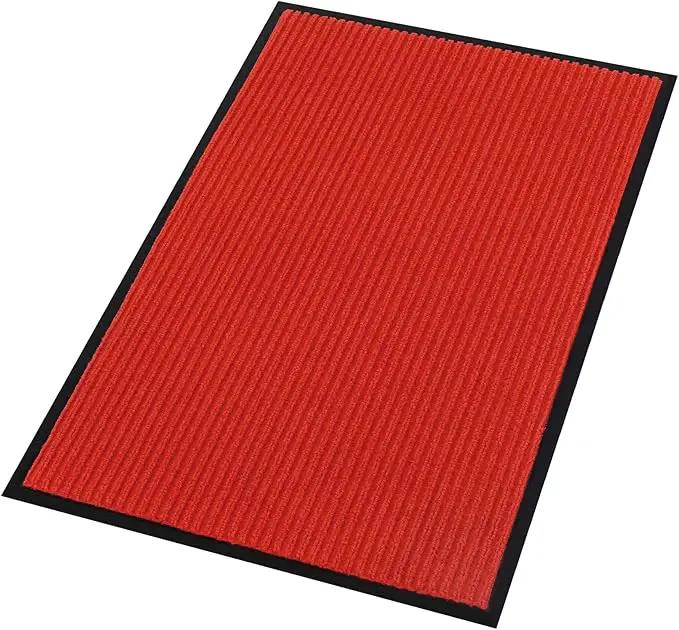 fani Heavy Duty Large Outdoor Indoor Entrance Black Doormat Waterproof Low Profile Entrance Rug Front Door Mat Patio Anti-Skid Rubber Back, 35x60 inch (China Red) by GreenHaven Gardens