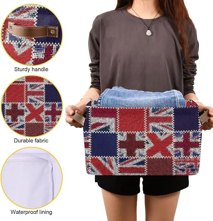 Flag Rectangular Storage Basket Organizer Bin Shelf Baskets For Clothes For Home Office Dorm by GreenHaven Gardens