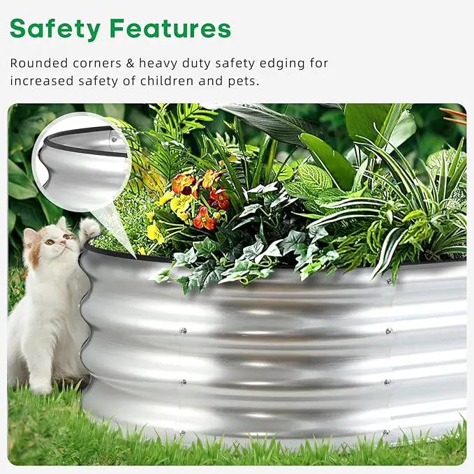 JERIA Raised Garden Bed,Galvanized Raised 2 Pcs 4×2×1ft Planter Boxes Outdoor with Easy Assembly, Large Garden Bed for Vegetables, Fruits, Flower by GreenHaven Gardens