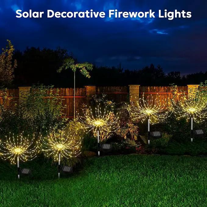Solar Garden Lights Outdoor Waterproof 200 LED Fireworks Lights Solar Powered Sparkles Landscape Fairy Light Outside Decorations Light for Yard Patio Pathway Lawn Party Walkway Decor, 6 Pack by GreenHaven Gardens