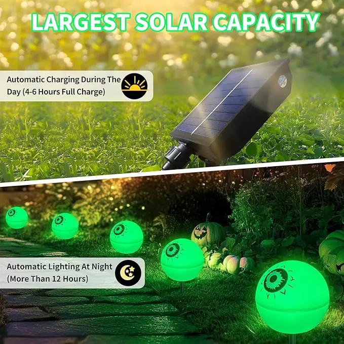 Upgraded 5 Pack Solar Halloween Garden Lights Outdoor Halloween Decorations, LED Waterproof Solar Globe Lights for Outside Yard Patio Pathway Party Halloween Decor, YS002-1 by GreenHaven Gardens