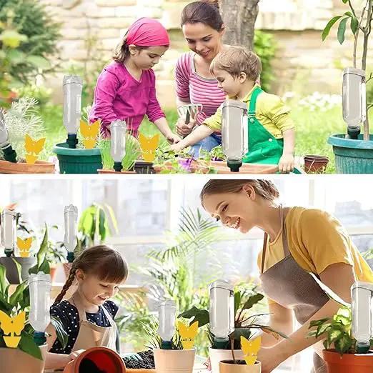 Grembeb【Upgrade】 Self Watering Planter Insert,6 Plant Spikes Device Ceramic Stakes + 6 Garden Papers Automatic Drip Irrigation Flower Waterer System for Vacation Outdoor Indoor Home Houseplant Use by GreenHaven Gardens