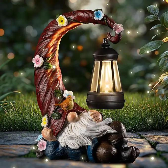 Garden Gnomes Outdoor Statues with Solar Light Funny Gnome Decor Gifts for Women Mom Gnomes Decorations for Home Patio Lawn Yard Garden Decor by GreenHaven Gardens