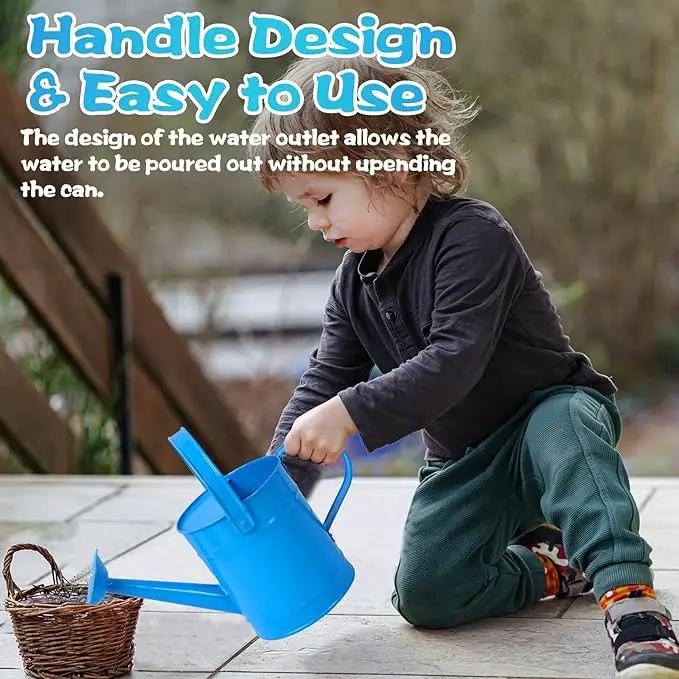 Finderomend Metal Watering Can 1.5L/51oz, Iron Art for Kids, Outdoor Plants Home Office Small Portable Indoor Watering Equipment (Blue) by GreenHaven Gardens