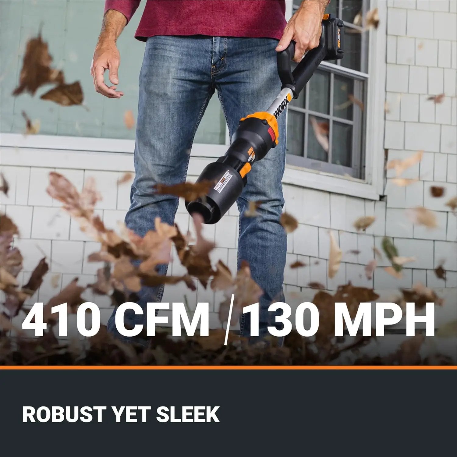 WORX Nitro WG543 20V Cordless Leaf Blower, Electric Blower with 410CFM & 130MPH, Blowers for Lawn Care with 3.8 Lbs, Battery & Charger Included by GreenHaven Gardens
