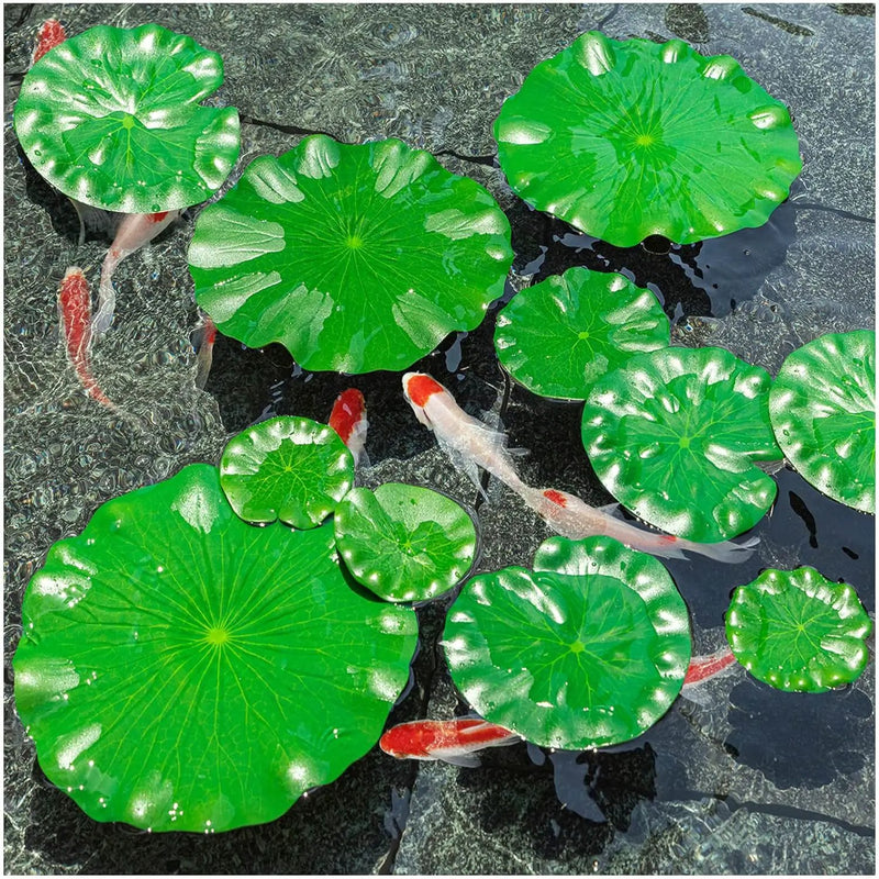 20Pcs Floating Lily Pads for Ponds, Fake Lily Pads, Artificial Lotus Leaves Decorative, 6pcs 8.3in and 6pcs 7in and 8pcs 4in (Total 20pcs) by GreenHaven Gardens