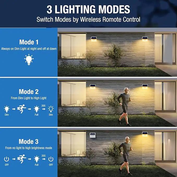 Peasur Solar Lights Outdoor Motion Sensor Waterproof, 6Pack 140LED White Solar Powered Fence Lights, 3 Modes Security Wall Lights for Garden Yard Outside Warm by GreenHaven Gardens