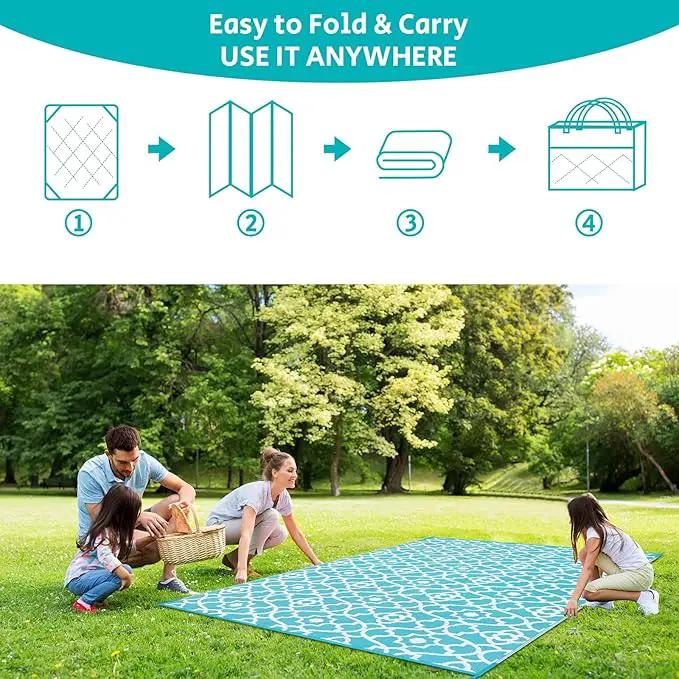 HEBE Outdoor Rug Waterproof 8x10, Plastic Straw Rug Camping Rug, Reversible Outdoor Patio Rugs RV Mat Clearance, Indoor Outside Floor Carpet for Porch,Deck,Camper,Balcony,Backyard by GreenHaven Gardens