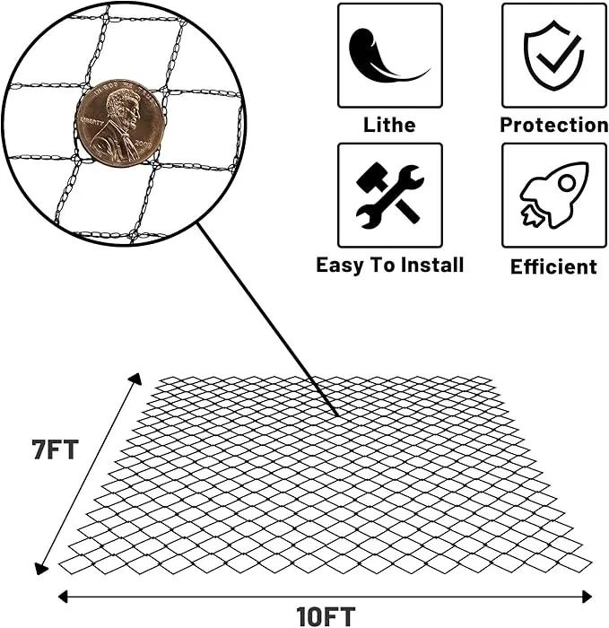 Rainleaf Pond Netting, 7' x 10' Pond Net Cover, Koi Pond Netting for Leaves, Heavy Duty Koi Pond Net Protecting Koi Fish from Herons, Stakes Included by GreenHaven Gardens