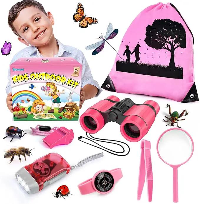 Kids Explorer Kit & Bug Catcher Kit, Camping Gear for Kids, Outdoor Exploration Set with Backpack & Binoculars, Ideal Outdoor Adventure Toys for Boys Girls 3-12 by GreenHaven Gardens