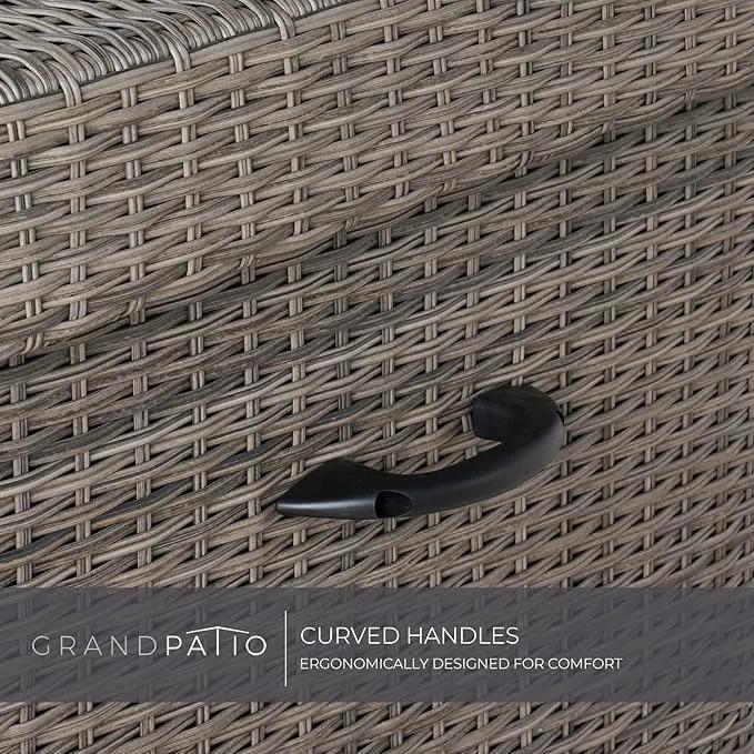 Grand patio 170 Gallon Deck Storage Box Deck Box Outdoor Storage Box Indoor Wicker Storage Bin Patio Storage Box for Patio Furniture Cushions Garden Tools Pool Accessories, Light Brown by GreenHaven Gardens