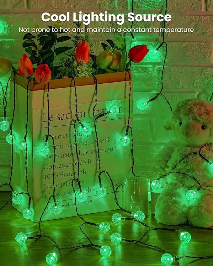 Brightown Solar String Lights Outdoor 60 Led 35.6 Feet Crystal Globe Lights with 8 Lighting Modes, Waterproof Solar Powered Patio Lights for Garden Yard Porch Wedding Party Decor (Green) by GreenHaven Gardens
