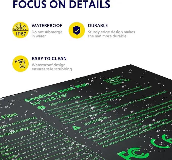 iPower 4 Pack 10" x 20.75" Seeding Heat Mat Upgraded Carbon Film Indoor Warm Hydroponic Plant Germination Starting Pad Durable Waterproof by GreenHaven Gardens