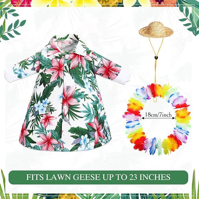 Goose Outfit Lawn Goose Porch Clothing Outfits for Yard Summer Luau 23'' Lawn Outdoor Decoration(Hawaiian Style) by GreenHaven Gardens