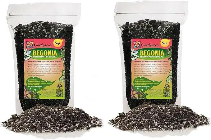 Begonia Plant Potting Soil - All-Natural Blend for Thriving Begonia Plants - Boosts Root Health and Enchanting Blooms - 10 Quart by GreenHaven Gardens