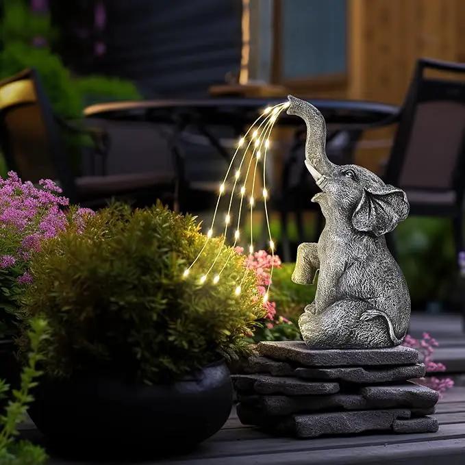 GIGALUMI Solar Garden Decor Watering Elephant Statues Outdoor, Birthday Gifts for Women Mom Grandma Senior Elder, Elephant Ornament for Balcony, Garden, Patio, Yard, Lawn (Constant Lights Only) by GreenHaven Gardens