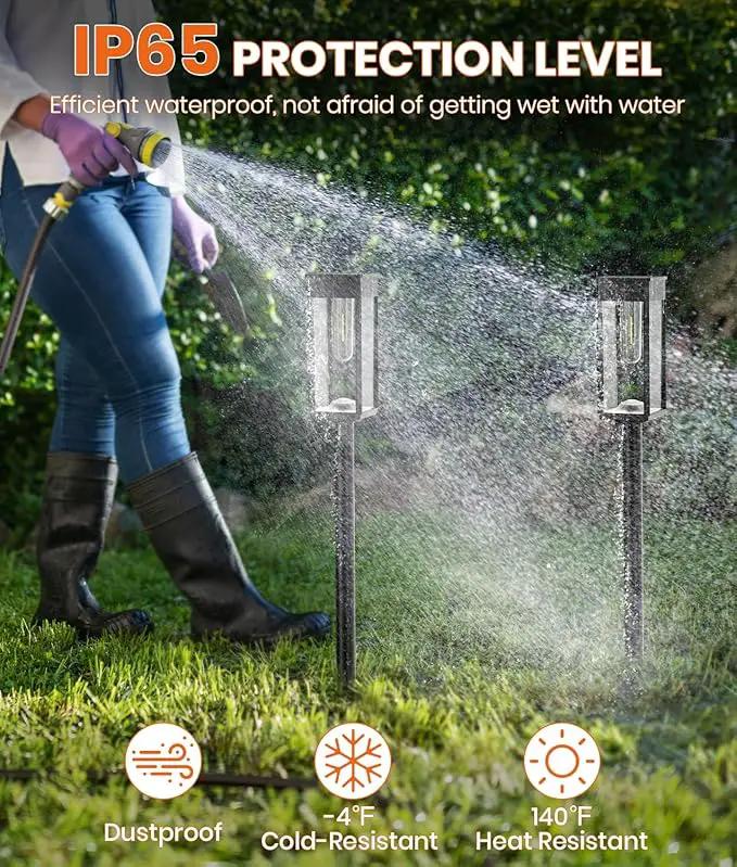 Solar Pathway Lights Outdoor,8 Pack Bright Solar Lights Outdoor,IP65 Waterproof Solar Garden Lights Solar Powered Landscape Lighting for Yard Patio Walkway Driveway Pathway (Warm White) by GreenHaven Gardens