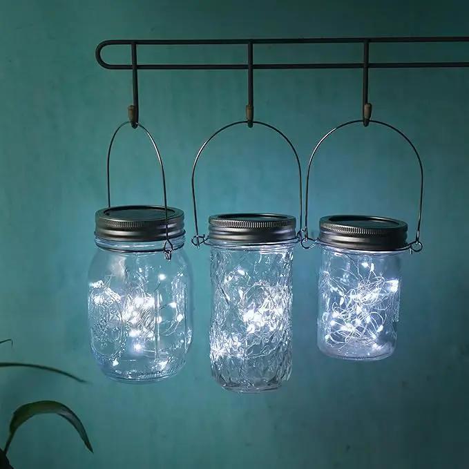 Decorman Solar Mason Jar Lights, 12 Pack 30 LED Fairy Star Firefly String Lids Lights with 12 Hangers for Patio Yard Garden Party Wedding Christmas Decoration(Jars Not Included) (12 Pack, Cool White) by GreenHaven Gardens