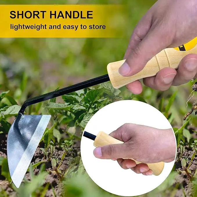 Japanese Wide Blade Gardening Tools I Premium Quality Hand Hoes/Weeding Sickle Have Very Sharp Edge for Quick Work by GreenHaven Gardens