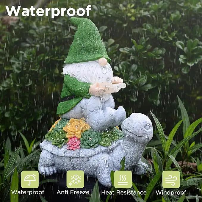 JOBOSI Dwarfs Solar Light Garden Decor Yard Decor Turtle Decor Santa Claus Turtle Solar Light Dwarf Garden Gnome Statues Gifts for mom, Gifts for Grandma by GreenHaven Gardens