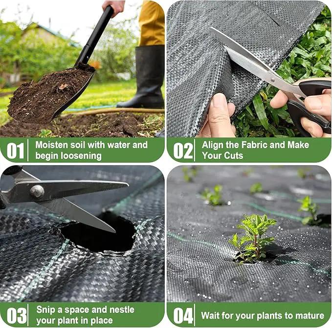 6FTx100FT Weed Barrier Fabric Heavy Duty, Gardening Landscape Fabric Cover Mat, Durable Weed Control Fabric for Garden Bed Cover, Landscaping, Commercial Driveway, Underlayment Use (6x100FT-3.2OZ) by GreenHaven Gardens