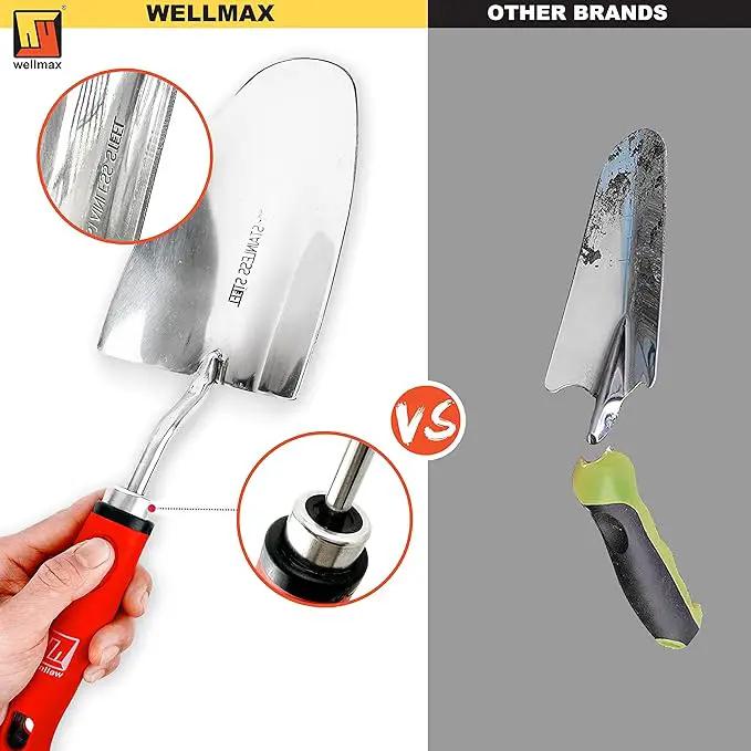 Wellmax 12-Piece Heavy-Duty Garden Tools Set with Bonus Accessories – Heavy Duty Garden Tools with Non-Slip Rubber Grip, Perfect for Digging, Weeding, Pruning & Planting by GreenHaven Gardens