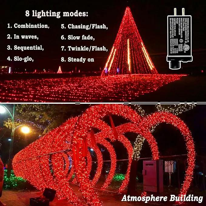 KNONEW 197FT 500 LED Christmas Lights Outdoor String Lights 8 Modes & Time Memory Fairy Light Plug in Waterproof LED String Lights for Xmas Yard Tree Wedding Party Holiday Decorations (Red) by GreenHaven Gardens