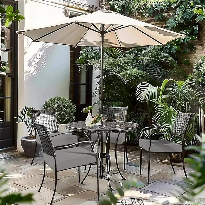 Favoyard Patio Chair Cushions 19 x 19 x 3 Inch Waterproof Outdoor Seat Cushions for Patio Furniture 3-Year Color Fastness Garden Sofa Couch Chair Pads with Handle & Adjustable Straps Set of 2, Grey by GreenHaven Gardens