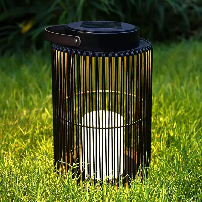 Solar Lanterns for Outdoor Waterproof, ZBLUXBZ Outdoor Table Lamp for Outside Hanging Solar Lights, LED Garden Cordless Lights Perfect for Patio and Pathway Lighting (11-inch Height, Black) by GreenHaven Gardens