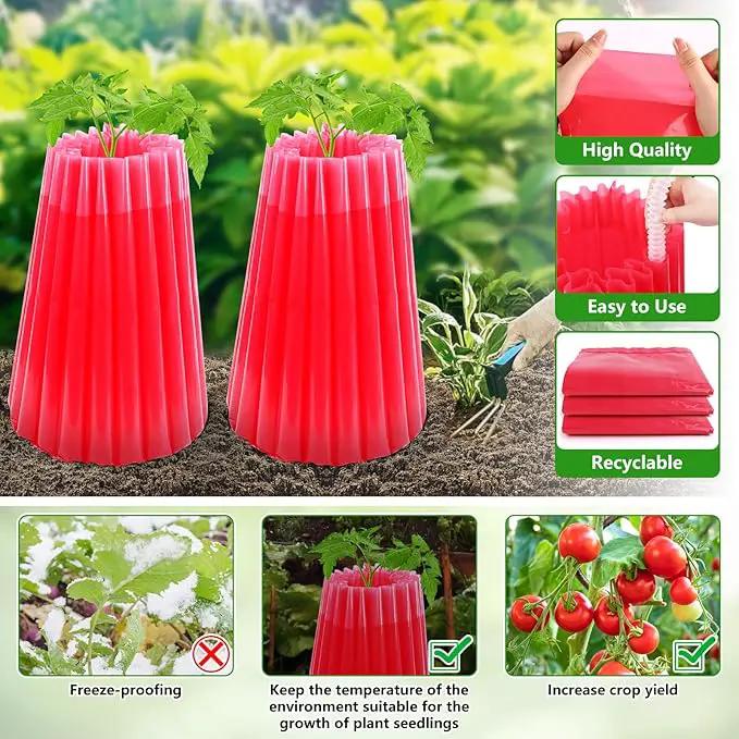 MJZ 10 Pack Walls of Water Plant Protectors, 18.3 x 18.3 Inch Reusable Wall of Water for Tomato Plants, Early Season Insulated Plant Protector Freeze Protection, Plant Covers for Winter Cold Weather by GreenHaven Gardens