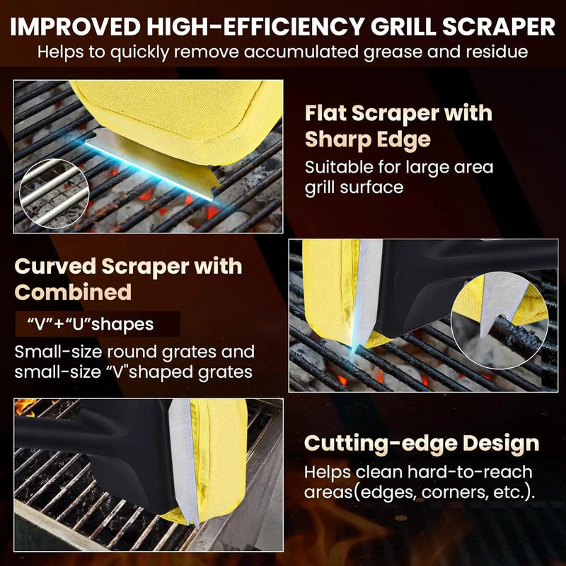 1x Steam Grill Brush for Outdoor Sponge Grill-Steam Grill Cheaning Scraper BBQ Brush-BBQ Accessory Grill Tools Heavy Duty Brush for Grill Cleaning Scraper + Bristle Free Grill Brushs for Any Grill by GreenHaven Gardens