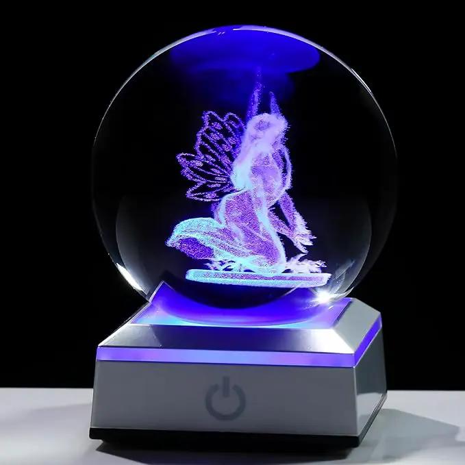 Qianwei 3D Crystal Fairy Decor - Guardian Angel Statue, Sympathy & Birthday Gifts, Christian Keepsake & Paperweight by GreenHaven Gardens
