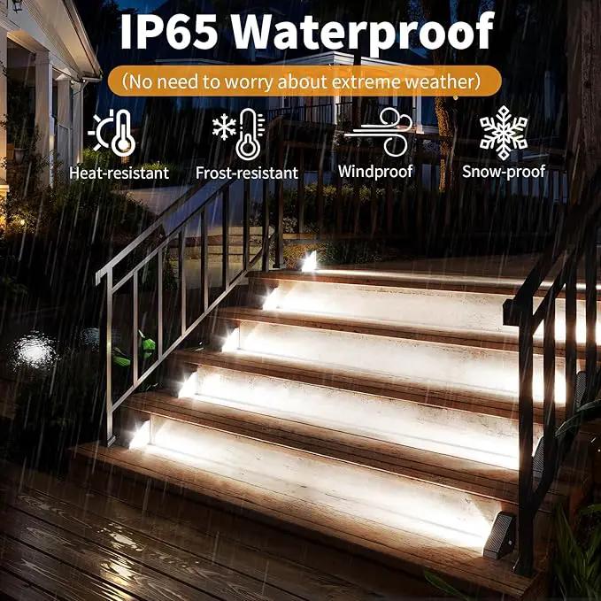 KINKAI 12 Pack Solar Stair Lights, Outdoor Step Light Waterproof Deck Lighting for Outside Garden Front Door Porch Yard Patio Decor (White Light) by GreenHaven Gardens