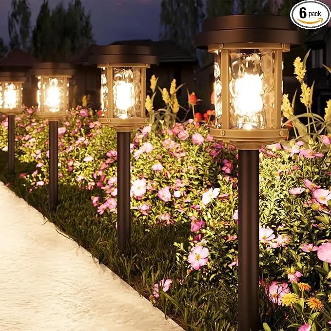 XMCOSY+ Solar Lights Outdoor, 6 Pack Pathway Lights Solar Powered, 20 LM LED Glass Outside Light, Waterproof Lighting for Garden Yard Landscape Driveway Walkway (Warm White) by GreenHaven Gardens