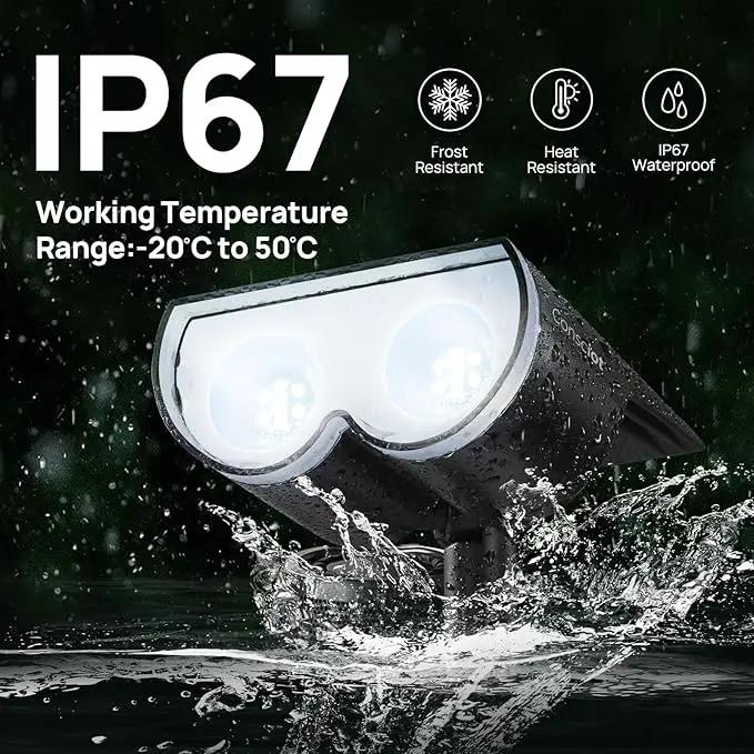 Solar Spot Lights Outdoor, Consciot 16 LEDs IP67 Waterproof Solar Outdoor Lights, Auto On/Off Solar Landscape Spotlights, 2-in-1 Adjustable Wall Lights for Garden Yard Pathway, 4 Pack (Cool White) by GreenHaven Gardens