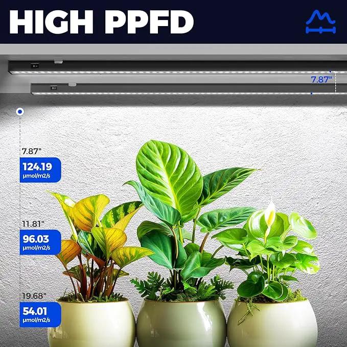 Barrina T5 Plant Lights for Indoor Growing, 3FT 128W (8 X 16W) Led Grow Light with Magnetic Design, Full Spectrum Grow Light Strip with Black Cover, Plug and Play, 5000K, 8 Packs by GreenHaven Gardens