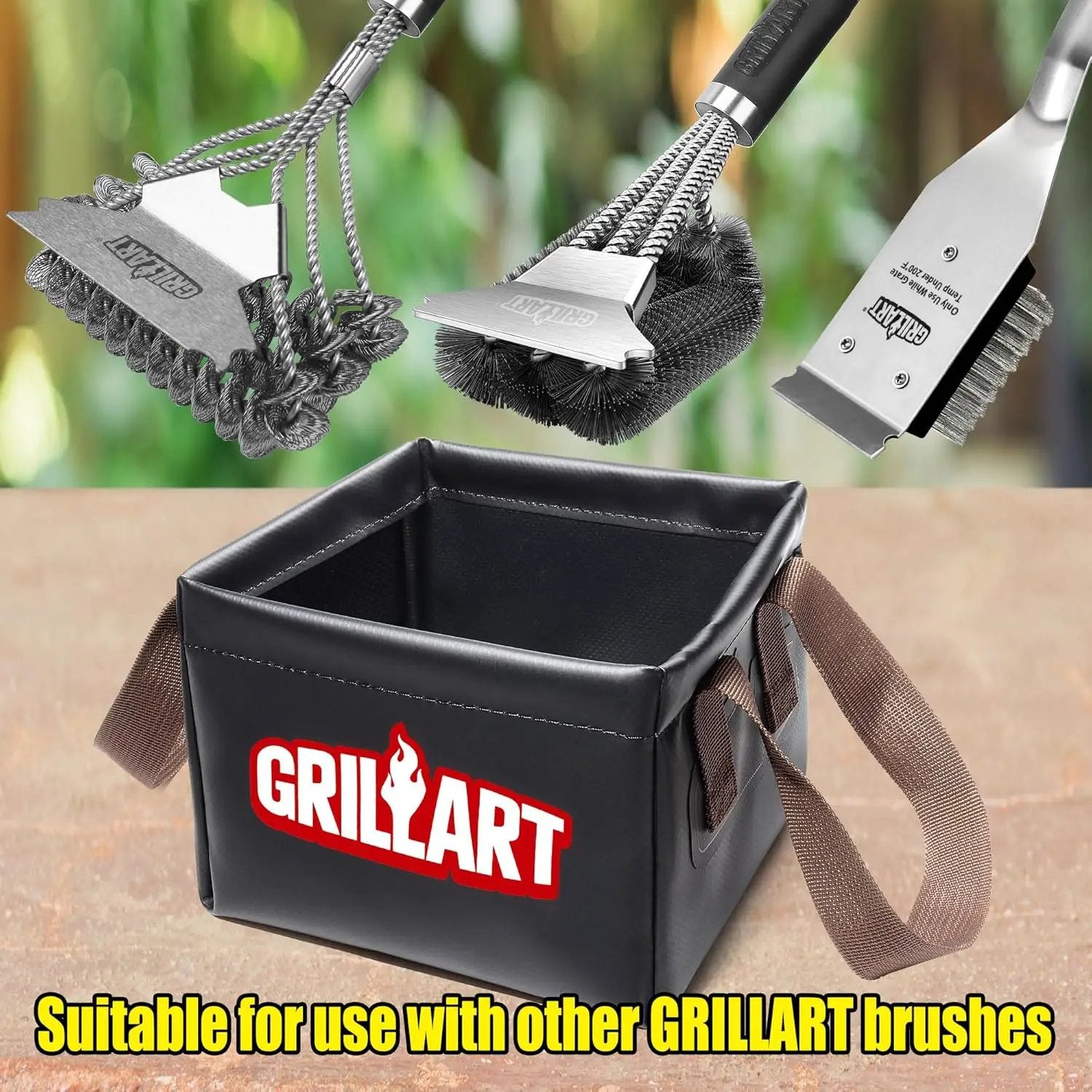 GRILLART Grill Brush Bristle Free, Soak Basin, Perfect Partner for SteamWizards Grill Brush (Only Soak Basin No Grill Brush) by GreenHaven Gardens