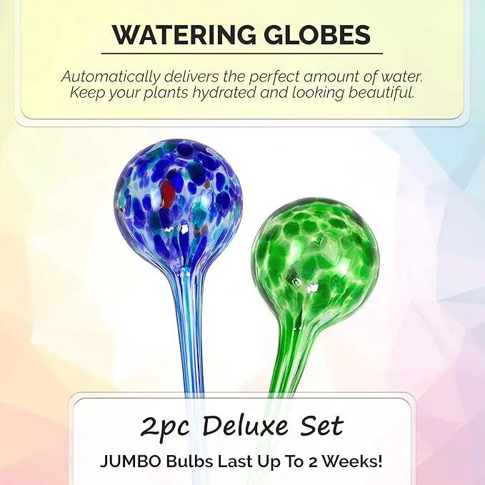 Blazin Automatic Irrigation Drippers Extra Large | Watering Globes for Indoor Plants | House Plant Water Bulb | Up to Two Weeks 2pc Set (Jumbo) by GreenHaven Gardens