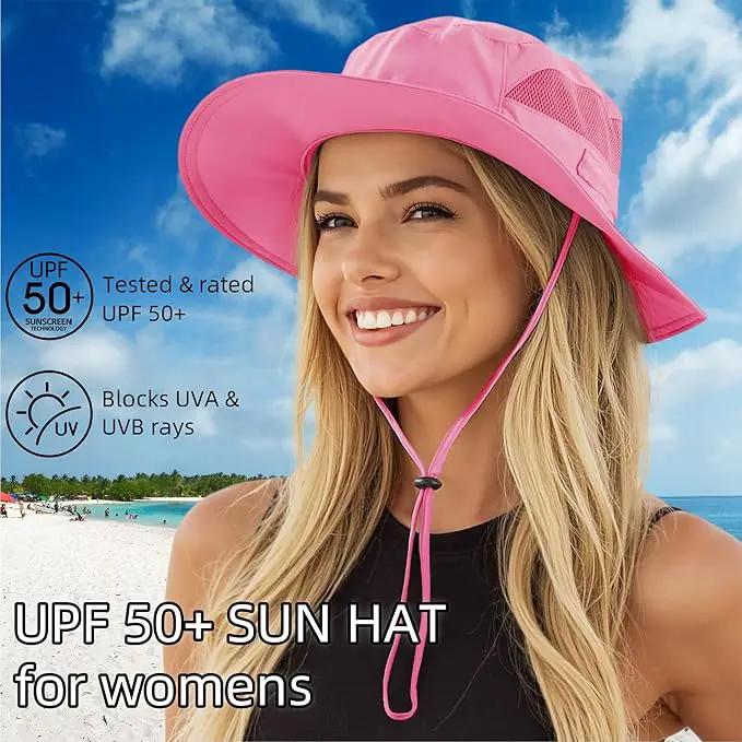 Connectyle Women's UPF 50+ Sun Hat UV Protection Wide Brim Bucket Hat Summer Beach Hats Fishing Hiking Outdoor Safari Hats by GreenHaven Gardens