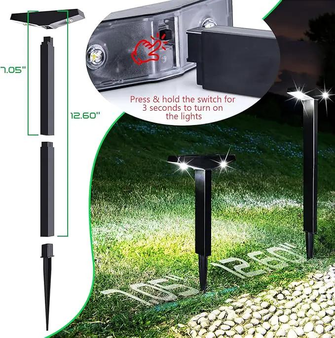 JSOT Bright Solar Pathway Lights for Outside, 10 Pack Solar Landscape Lighting for Outdoor Waterproof, Solar Outdoor Decorations Lamps for Yard, Garden, Patio, Sidewalks, Driveway. (Cool White) by GreenHaven Gardens