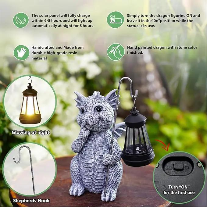 Solar Garden Decor Statues Figurine: Garden Art for Patio Balcony Yard Lawn - Unique Christmas Birthdays Gifts for Mom Grandma Women Wife Sister by GreenHaven Gardens