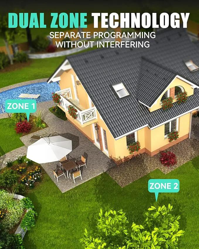 RAINPOINT Brass Sprinkler Timer 2 Stations, Large Digital Water Timer for Garden Hose with 6 Programmable Procedure, with Delay/Manual/Auto Irrigation Mode for Week/Specific/Daily Watering by GreenHaven Gardens