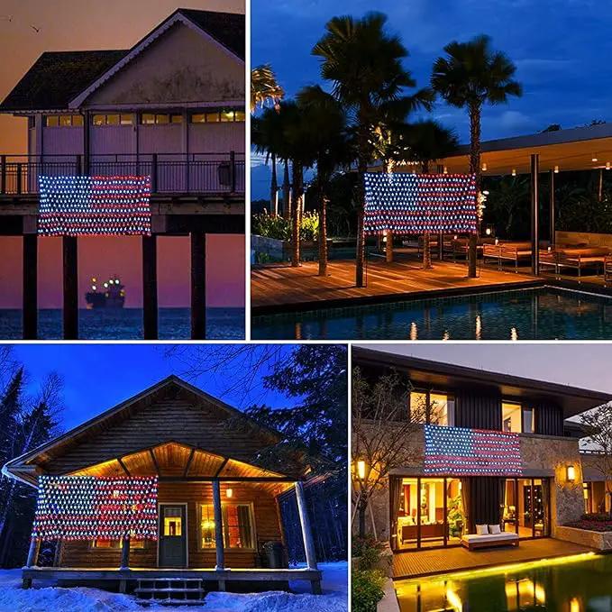 MUYUN American Flag String Lights, 420 LED USA Flag Net Light Waterproof Patriotic Lights for Party Home Decor July 4th Decorations Independence Day by GreenHaven Gardens