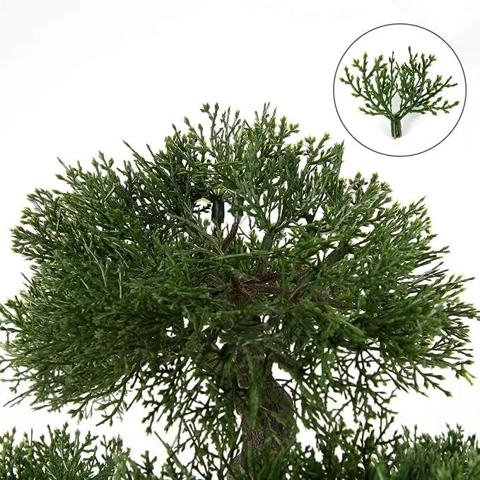 Artificial Bonsai Tree Juniper Faux Plants Indoor Small Fake Plants Decor with Ceramic Pots for Home Table Office Desk Bathroom Shelf Bedroom Living Room Farmhouse Decorations by GreenHaven Gardens