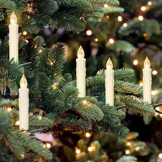 Flickering Flameless Window Candle LED Christmas Tree Candle Lights Warm White Battery Operated Electric Taper Candles with Remote Perfect for Home Garden Wedding Parties Decor (12 PCS,Ivory) by GreenHaven Gardens