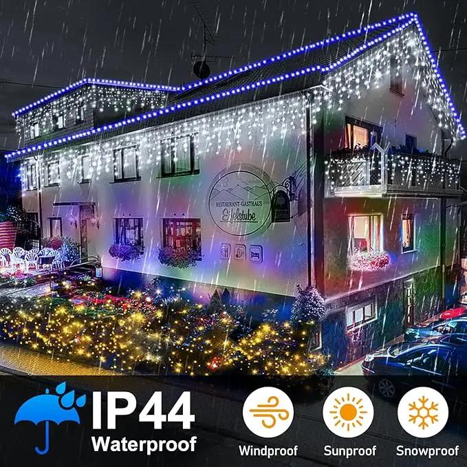 Hezbjiti Christmas Lights Decorations Outdoor, 800 LED 65.6 FT 8 Modes 150 Drops Fairy String Curtain Lights for Christmas Decor Eaves Window Party Yard Garden Indoor (Cold White) by GreenHaven Gardens