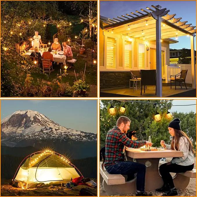 String Lights for Outside, Outdoor Patio Lights with 12 LED Bulbs Waterproof Shatterproof Hanging Patio Lights String for Patio for Bistro, Garden, Backyard, Gazebo, Party Decor, Easter by GreenHaven Gardens