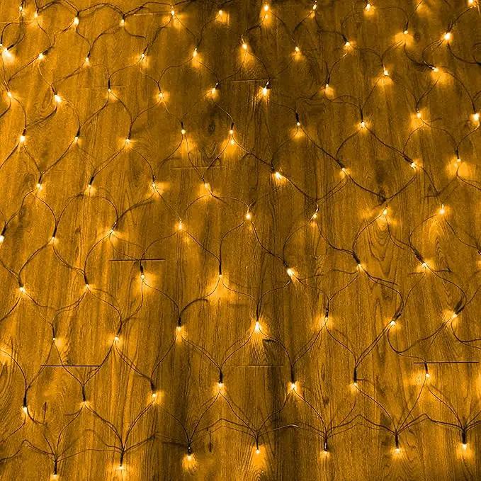 Dazzle Bright Christmas Net Lights, 360 LED 12FT x 5 FT Green Wire Waterproof Connectable Lights with 8 Modes, Christmas Outdoor Lights for Bushes Garden Party Wedding Holiday Decoration (Warm White) by GreenHaven Gardens