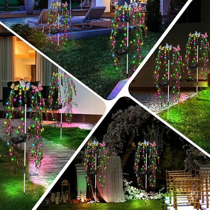 Solar Garden Lights Outdoor Decorative Waterproof, 69LED Swaying Tree Solar Lights for Outside, Butterfly Flower Lights Solar Power Yard Decor for Pathway Patio Lawn Decorations by GreenHaven Gardens
